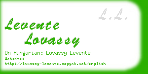 levente lovassy business card